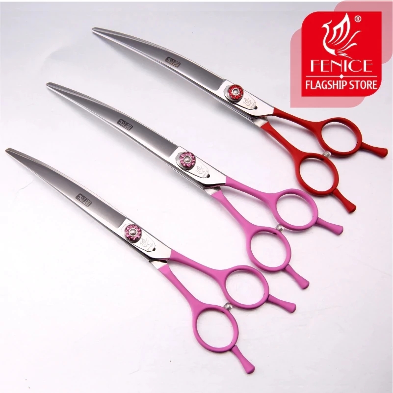 Grooming Scissors - Fenice Professionelle JP440C Gebogene Tierschere 7,0/7,5/8,0