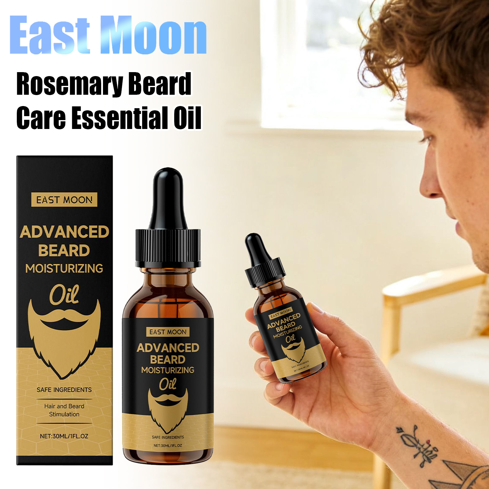Beard Oil - East Moon Rosmarin Bartpflegeöl Stärkt und