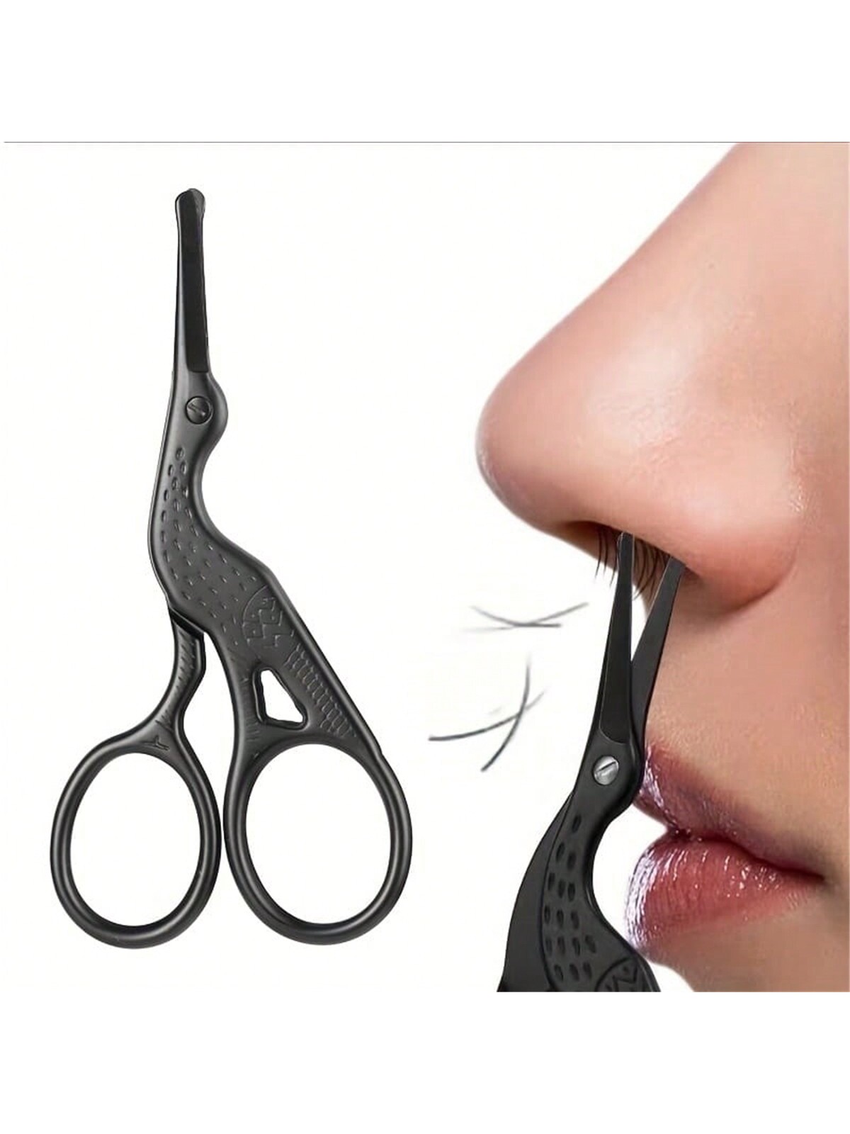Grooming Scissors - Nasenhaarschere, Edelstahl-Trimmer mit abgerundeter Spitze, Präzisions-Augenbrauenschere,