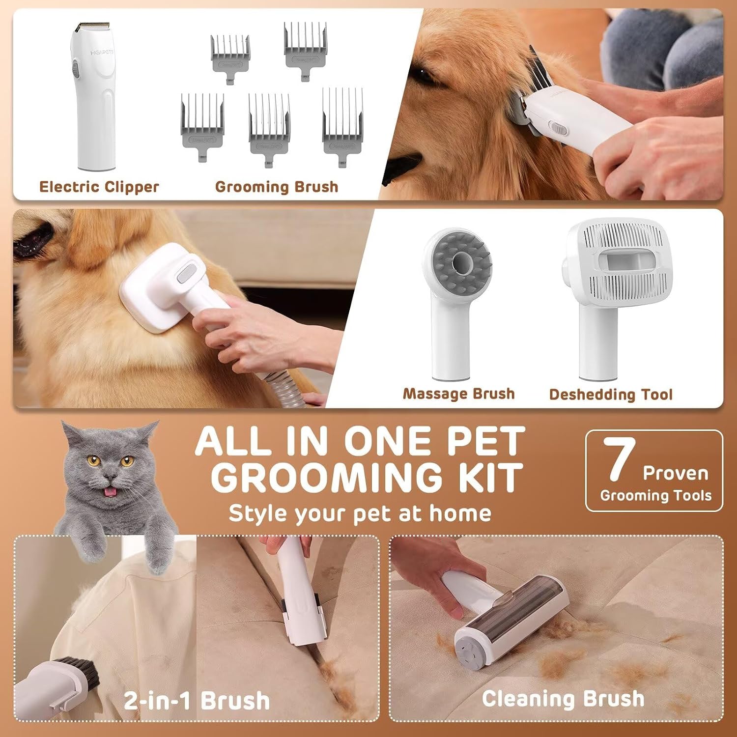 HEAPETS Hundepflege-Vakuumset  – Grooming Kit Bewertung und Preis